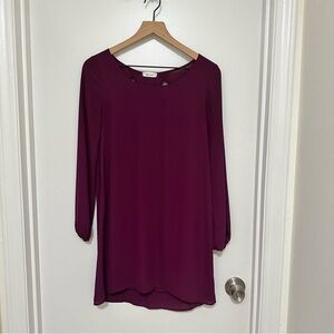 EVERLY | Elegant Plum Women's Dress, Size S